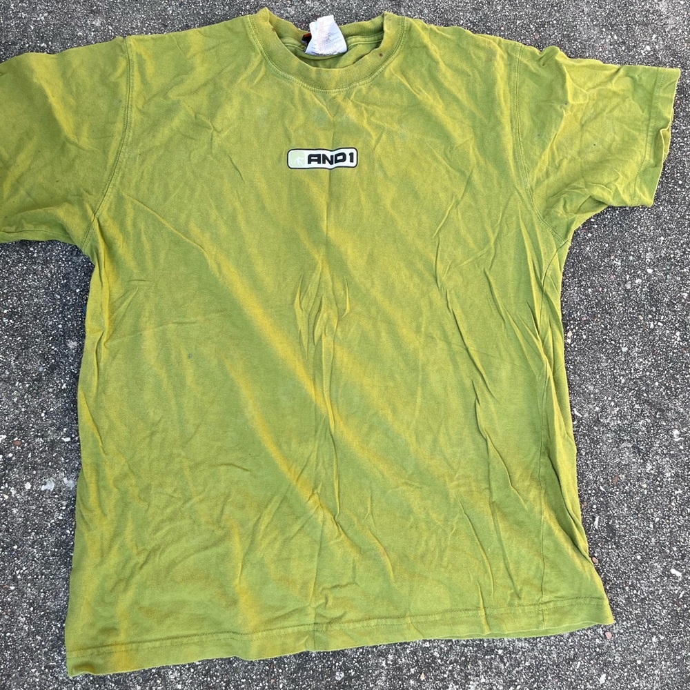 AND1 Green Short Sleeve Tee Vibrant Casual Wear